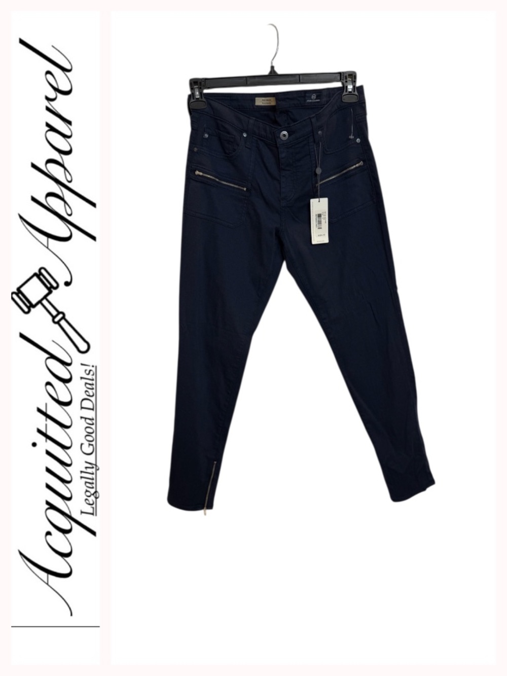 AG Ag Adriano Goldschmied Patch {pcket Zip Men's Dark Navy Zipper-Accent Jeans
